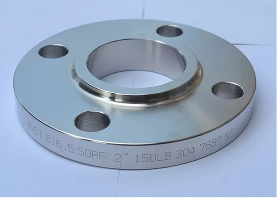 ASME Pn100 Dn100 مزورة من الصلب الكربوني شفة مسطحة الانزلاق على الوجه المرتفع اللحام الرقبة