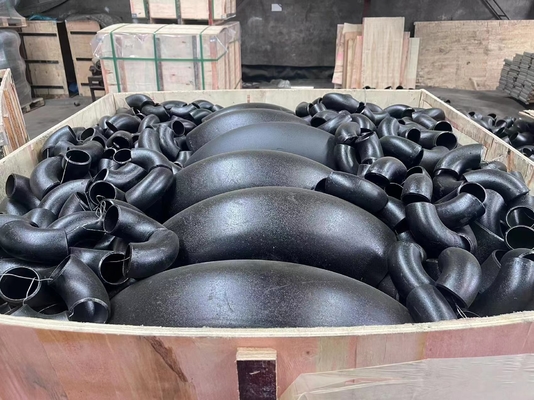 كوع أنابيب الصلب الكربوني 219 مم GOST JIS ASTM Standard Sandblast Black Painting