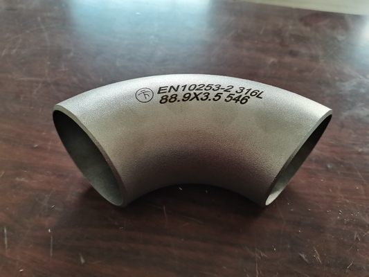 Asme B16.9 كوع ذو حواف من الفولاذ المقاوم للصدأ 180 درجة جدول 60