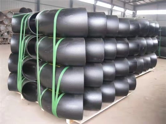 1.5D أنابيب نصف قطرها الطويل المرفق أنابيب غير مساممة STD ASME A234 SCH40 MS ملونة باللون الأسود