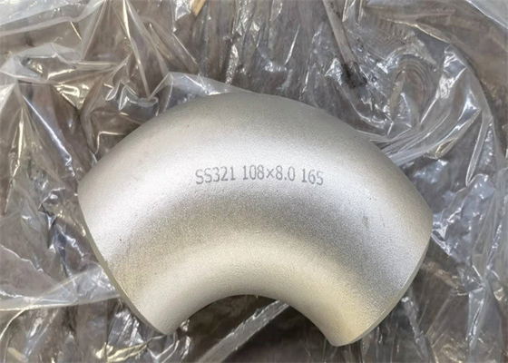 Sch 40 سلس أنابيب الصلب الكوع 304L SS321 90 درجة LR ملحومة بعقب